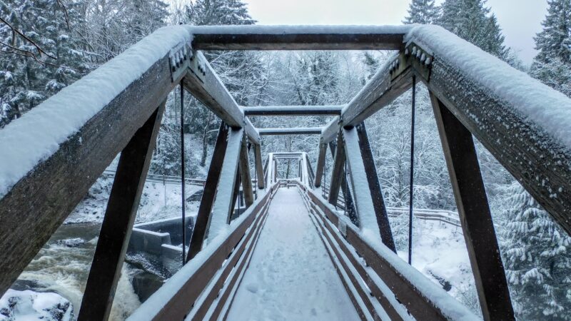 snowy bridge